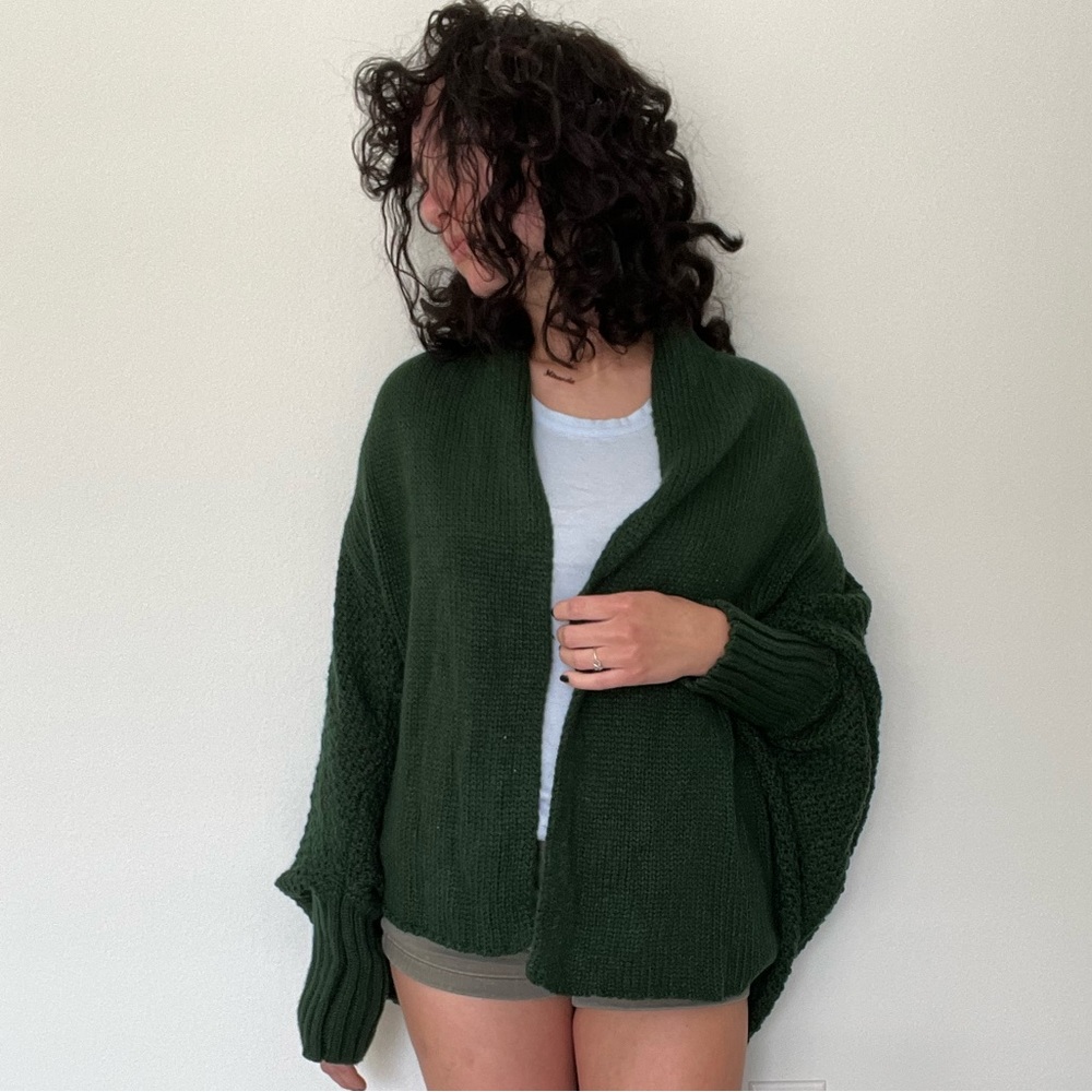 Green knit cardigan